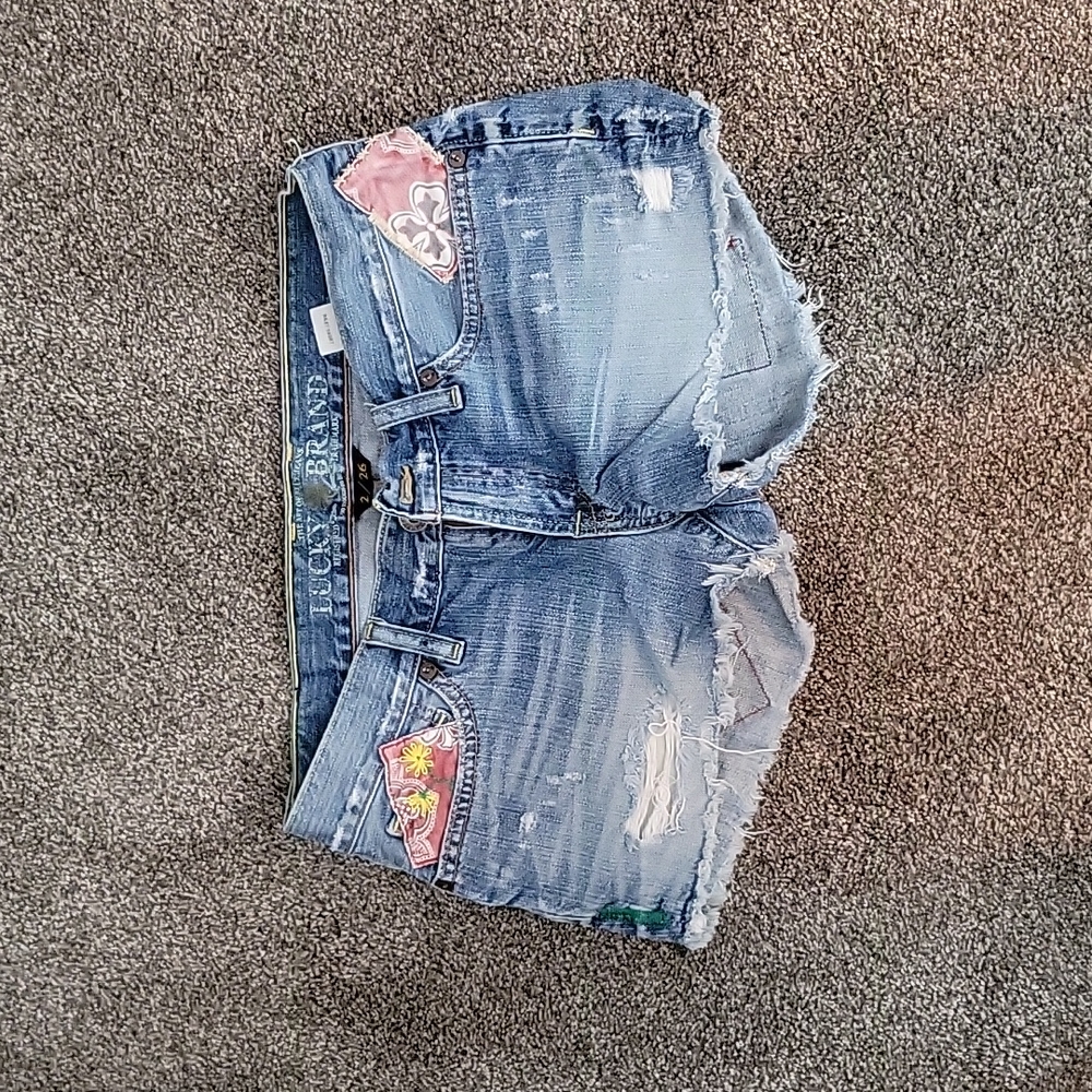 Lucky brand low waist patchwork denim shorts